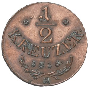 Austria, 1/2 kreuzer 1816