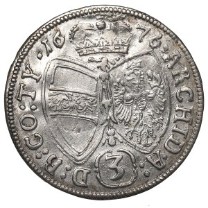 Austria, Leopold I, 3 kreuzer 1676, Hall