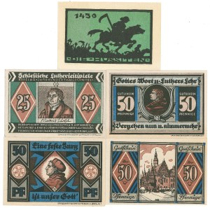 Wrocław and Ansbach, set of 5 emergency banknotes