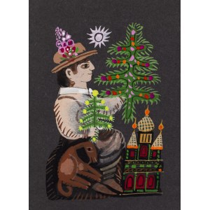 Zbigniew Rychlicki (1922 Orzechówka - 1989 Bratislava), Christmas trees, card design