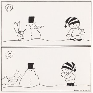 Bohdan Butenko (1931 Bydgoszcz - 2019 ), Pupazzo di neve, illustrazione