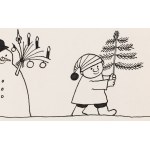 Bohdan Butenko (1931 Bydgoszcz - 2019), Il pupazzo di neve e l'albero di Natale, illustrazione per la rivista Teddy Bear