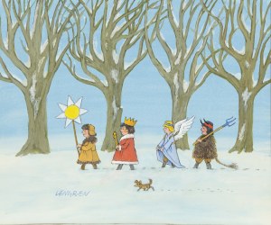 Zbigniew Lengren (1919 Tuła, Rosja - 2003 Warszawa), Kolędnicy, ilustracja