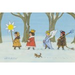 Zbigniew Lengren (1919 Tula, Russia - 2003 Warsaw), Carolers, illustration