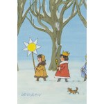 Zbigniew Lengren (1919 Tula, Russia - 2003 Warsaw), Carolers, illustration