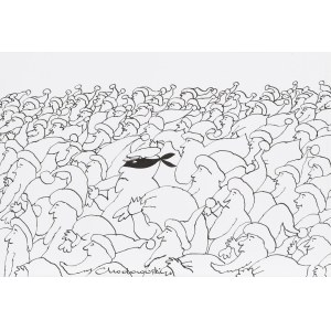 Antoni Chodorowski (1946 Chodory - 1999 Warsaw), Santa Clauses, satirical illustration
