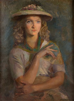 Antoni Michalak (1899 Kozłów Szlachecki - 1975 Kazimierz Dolny), Portret kobiety, 1949 r.