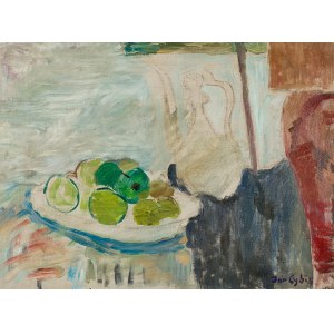Jan Cybis (1897 Wróblin - 1972 Warsaw), Still life with green fruits, 1949.