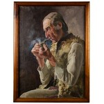 Stanislaw Galek (1876 Mokrzyska - 1961 Zakopane), Portrait of the Bagpiper Mroz of Mała Łąka, 1928.