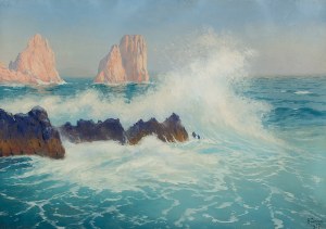 Soter Małachowski-Jaxa (1867 Wolanów - 1952 Kraków), Capri - skały Faraglioni, 1927 r.
