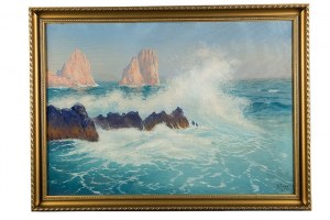 Soter Małachowski-Jaxa (1867 Wolanów - 1952 Kraków), Capri - skały Faraglioni, 1927 r.