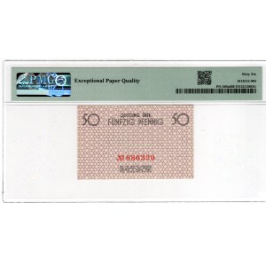 Ghetto of Lodz, 50 fenig 1940 - numerator red - PMG 66 EPQ