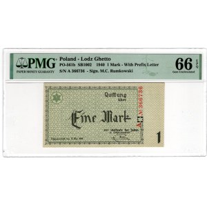Getto w Łodzi, 1 marka 1940, A - 6 cyfr - PMG 66 EPQ