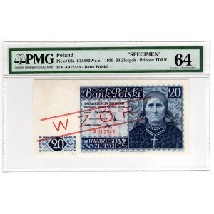 Londýn, 20 zlatých 1939 - MODEL - A 012345 - PMG 64