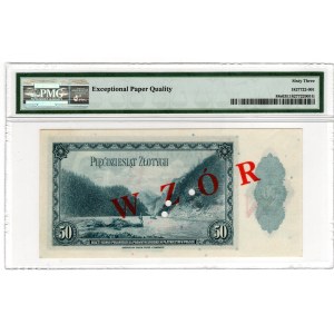 ABNCo, 50 złotych 1939 - WZÓR - 0000000 - PMG 63 EPQ