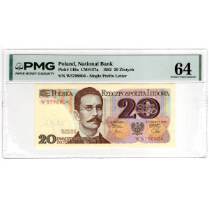 20 złotych 1982, seria W - PMG 64