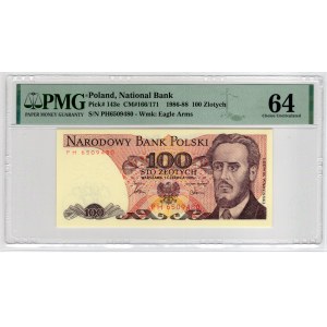 100 złotych 1986, seria PH - PMG 64