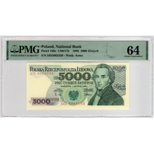 5,000 PLN 1988, series DD - PMG 64