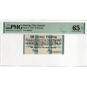 Wolne Miasto Gdańsk, 10 fenigów 1916 - PMG 65 EPQ