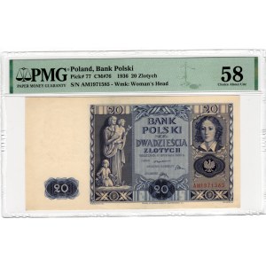 20 zloty 1936, AM series - PMG 58