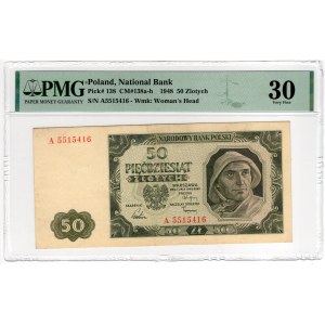 50 złotych 1948, seria A - PMG 30
