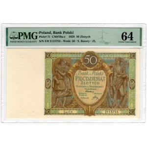 50 Zloty 1929, EH-Serie. - PMG 64