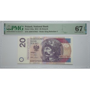 20 złotych, 2012, seria AH - PMG 67 EPQ
