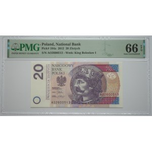 20 złotych, 2012, seria AO - PMG 66 EPQ