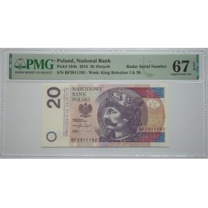 20 złotych, 2016, seria BF - PMG 67 EPQ