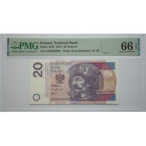 20 złotych, 2016, seria AS - PMG 66 EPQ