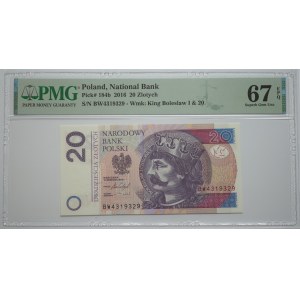 20 złotych, 2016, seria BW - PMG 67 EPQ