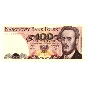 100 Złotych, 1979, seria HF - ostatnia seria rocznika