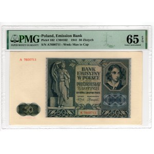 50 zlatých 1941, série A - PMG 65 EPQ