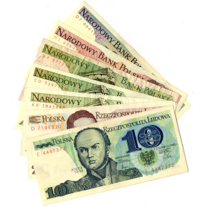 PRL, banknoty obiegowe - zestaw 7 sztuk