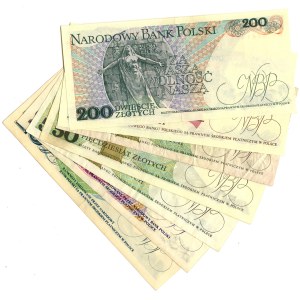 PRL, banknoty obiegowe - zestaw 7 sztuk