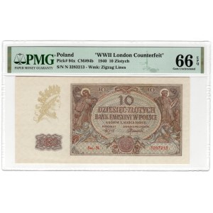 10 zlatých 1940, série N. - PMG 66 EPQ