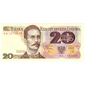 20 złotych 1982, seria AA