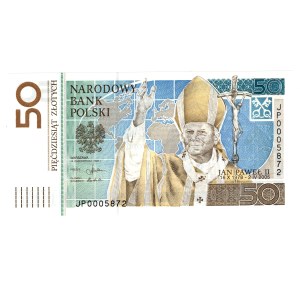 50 zloty 2006, Giovanni Paolo II - numero basso JP0005872
