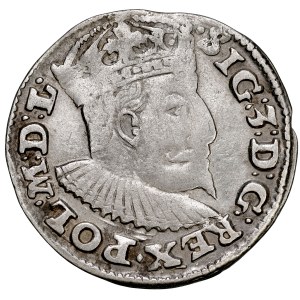 Sigismondo III 1587-1632, Trojak 1595, Lublino, Ascia, RR.