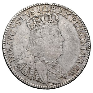 Auguste III (1733-1763), demi-taler de 1753 sans inscription, Leipzig. R5.
