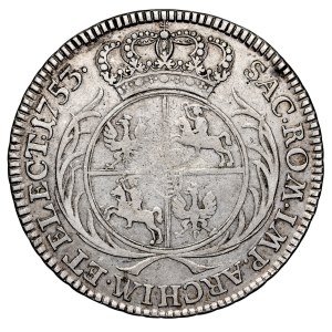 Auguste III (1733-1763), demi-taler de 1753 sans inscription, Leipzig. R5.