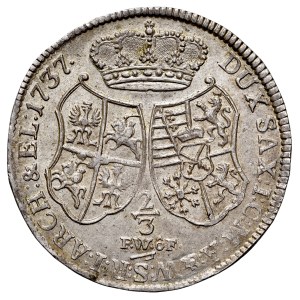 August III, 1733–1763, 2/3 thaler, 1737, FWoF, Dresden.