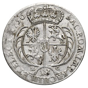 August III 1733-1763, 18 groszy 1756 E-C, Lipsk.