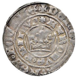 Bohemia, Charles I, 1346–1378, Prague grosz, Obv.: Royal crown, Rev.: Bohemian lion.
