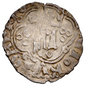 Ludwik Węgierski 1370-1382, Kwartnik ruski, Av.: Ukoronowana litera L, Rv.: Lew w prawo.