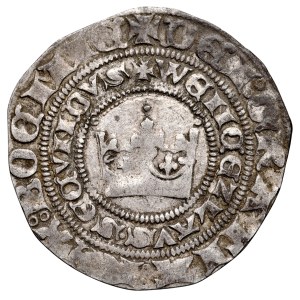 Repubblica Ceca, Venceslao II 1300-1305, Groschen di Praga, dritto: corona reale, rovescio: leone ceco.