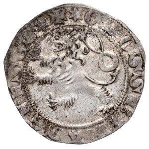Repubblica Ceca, Venceslao II 1300-1305, Groschen di Praga, dritto: corona reale, rovescio: leone ceco.