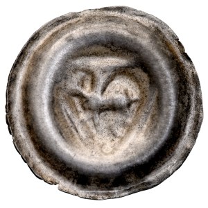 Ostpommern, Sambor II 1217–1278, Knopfbrakteat, Danziger Pommern, Vorderseite: Greif auf einem Schild, RR.