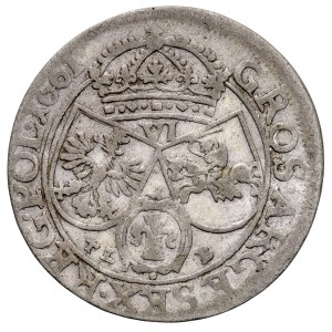 Giovanni II Casimiro 1649-1668, Szóstak 1661 TL-B, Cracovia. RRR.