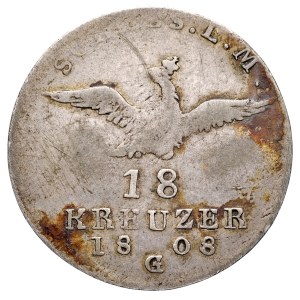 Silesia, Frederick William III (1797–1840), 18 kreuzers, 1808 G, Kłodzko. RR.